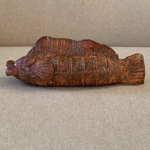 Glazed Terracotta Pottery Fish - Picture 1 of 8